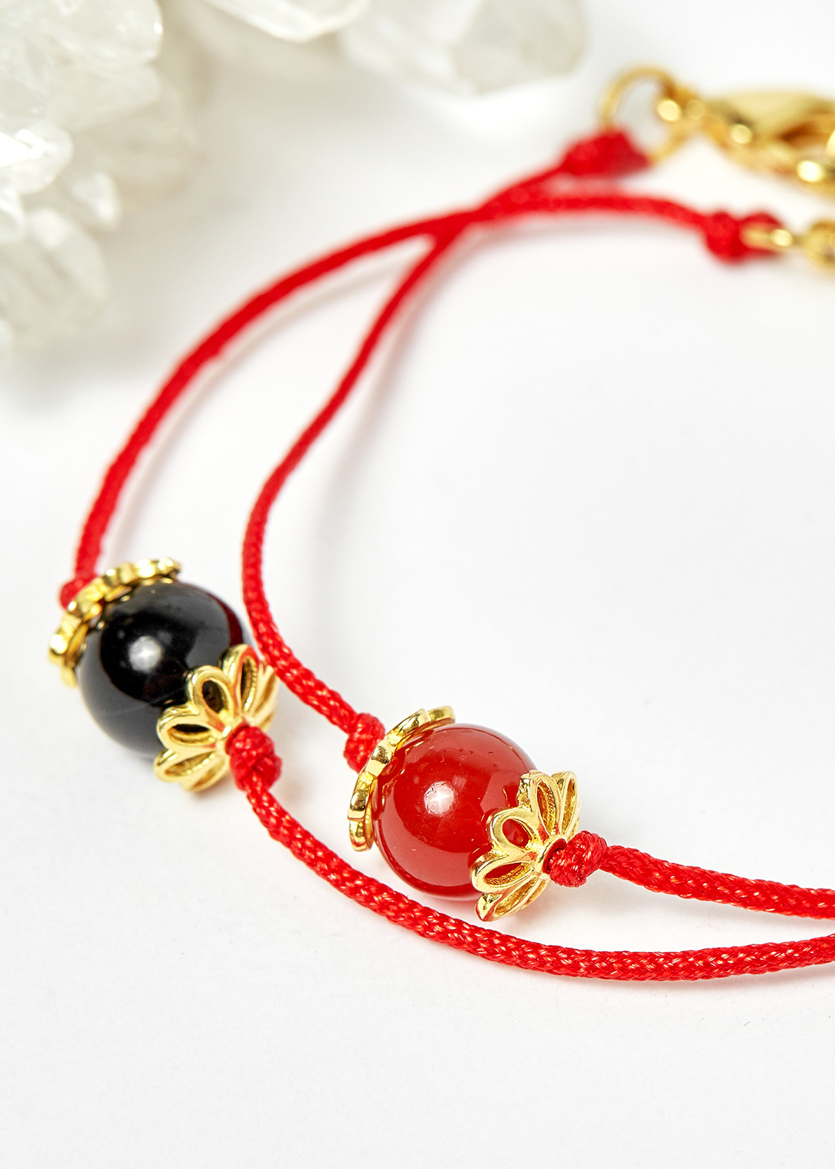Combo lắc bạc mạ vàng và lắc dây đỏ - Ngọc Quý Gemstones