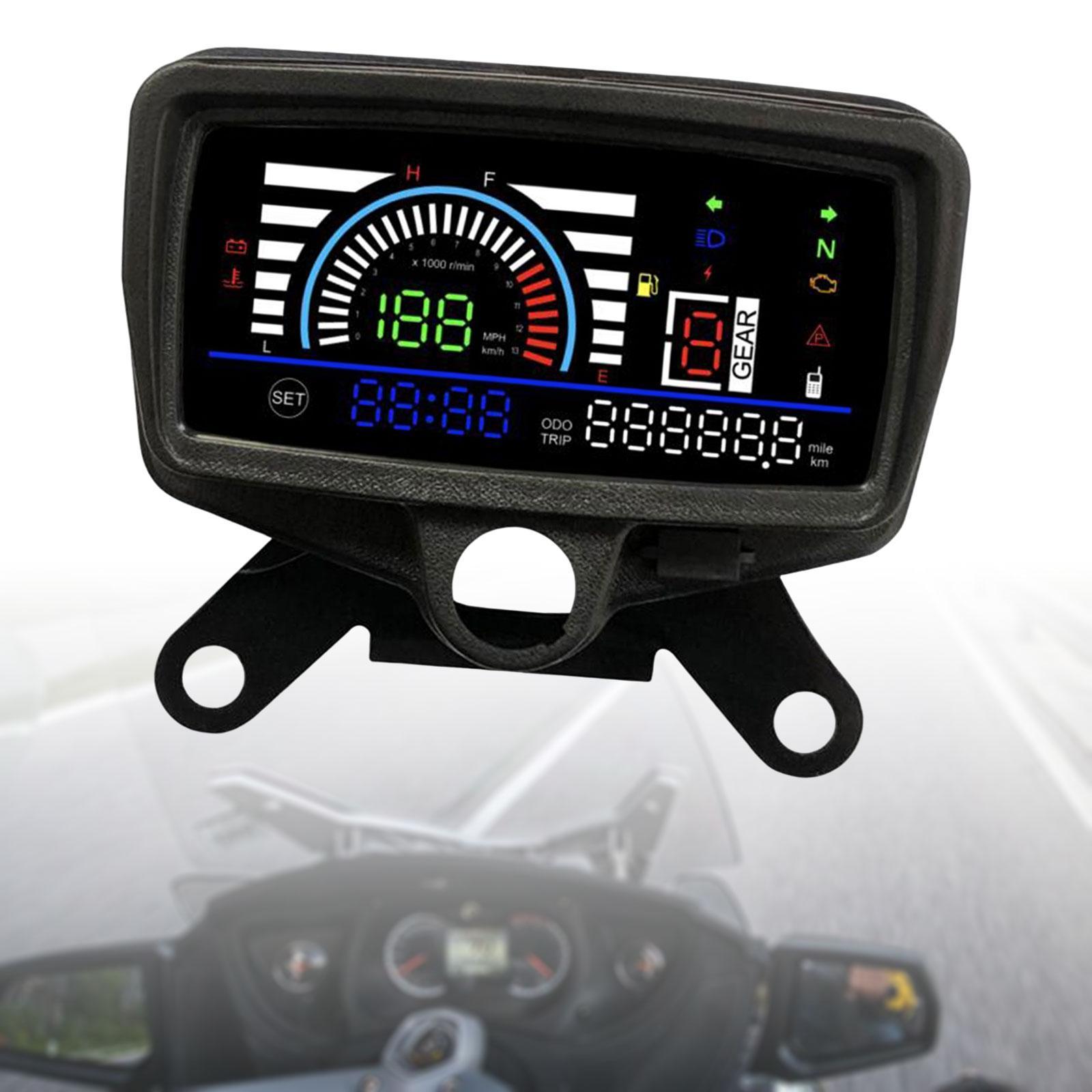 LCD Digital  Fuel Indicator Gear Display Turn Signal Display, 12V  Gauge for CG125-Cg150 Accessory Easy Installation.