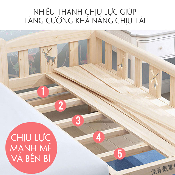 Giường Công Chúa, Giường Ngủ Cho Bé Gái, Bé Trai Kawaii Home Kích thước 1,3m x 0,6m x 0,4m