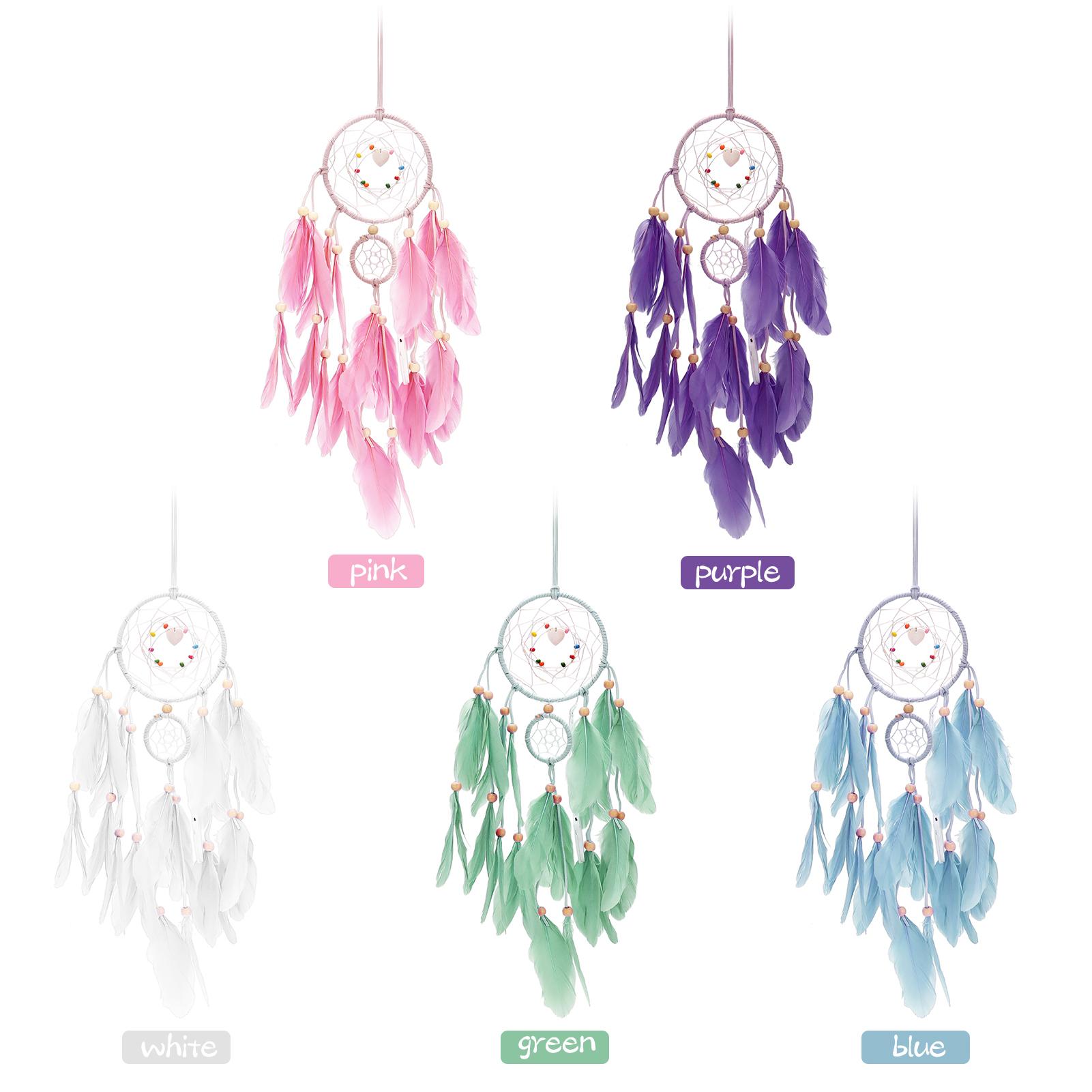 Dream catcher handmade có đèn led treo tường trang trí phòng và nhiếp ảnh