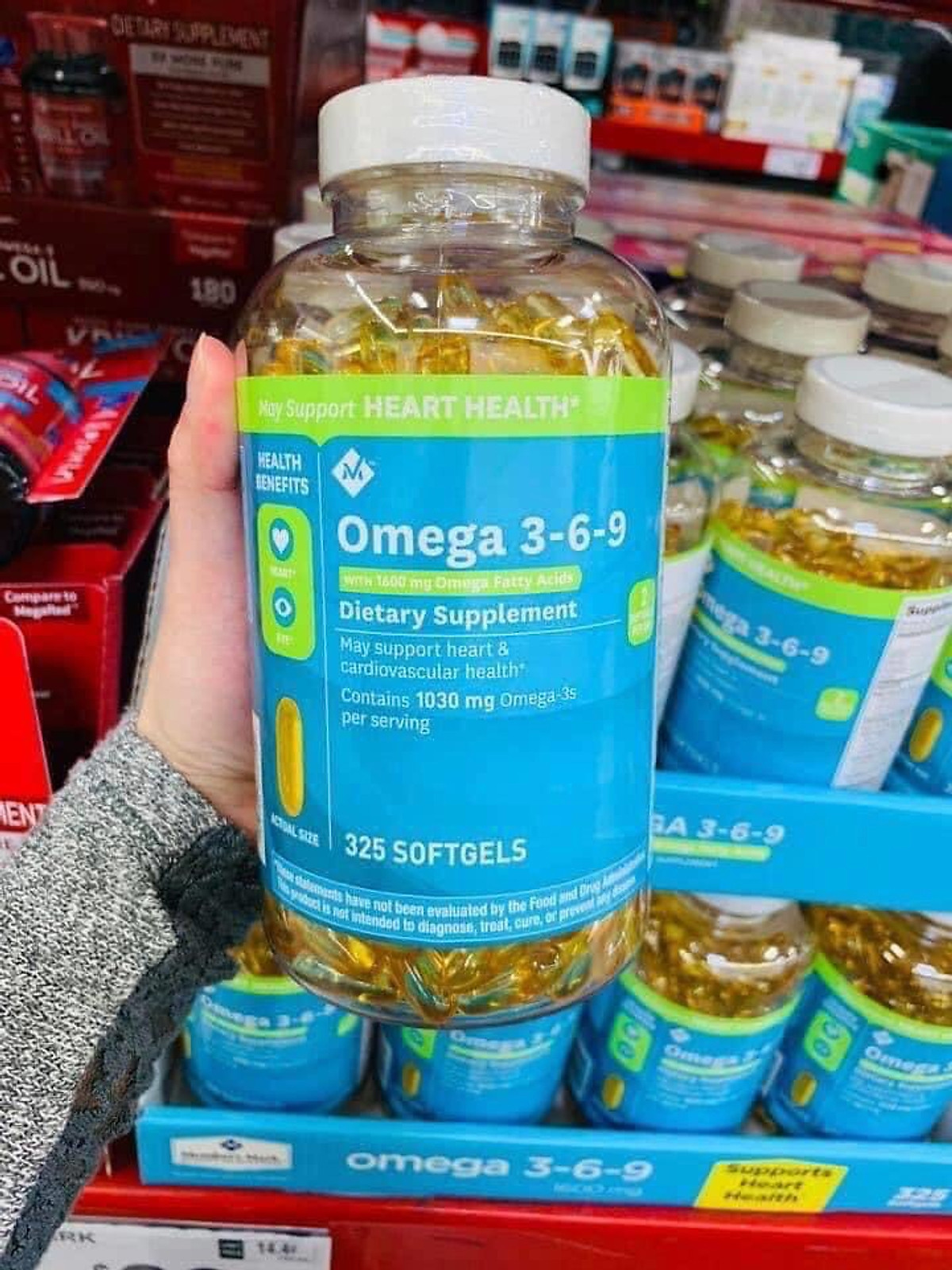 Dầu Cá Omega 369 Member’s Mark Supports Heart Health Mỹ tăng sức khỏe cho tim, não, khớp, mắt và cải thiện da khô - OZ Slim Store - 325v /Hộp