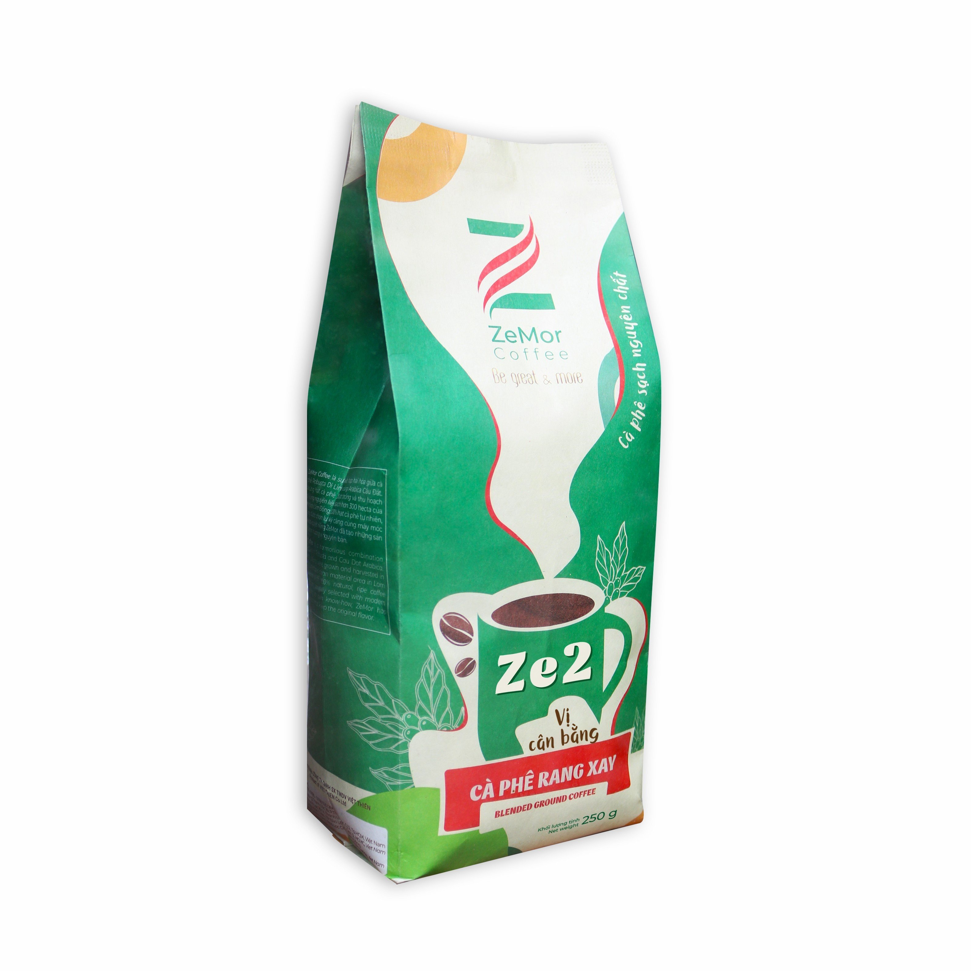 Cà Phê Rang Xay Nguyên Chất Rang Mộc ZeMor Coffee Vị Cân Bằng 250g