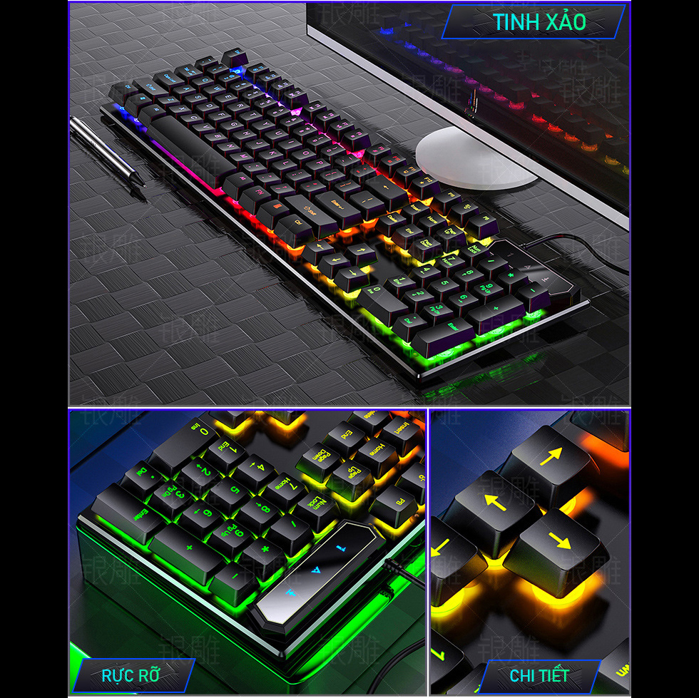 Bàn Phím Máy Tính Gaming RGB SIDOTECH V4 Dòng Bàn Phím Có Dây Chơi Game Chuyên Nghiệp Chế Độ LED RGB Cầu Vồng, Chống Nước, Gõ Phím Nhanh Chính Xác Thuộc Loại Bàn Phím Máy Tính Văn Phòng Gaming Esport Giá Rẻ - Hàng Chính Hãng