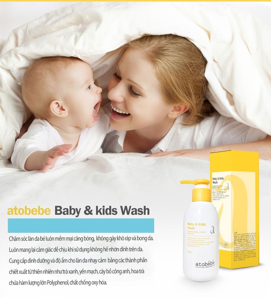 Sữa tắm cho bé ATOBÉBÉ Baby & Kids Wash chính hãng Hàn Quốc