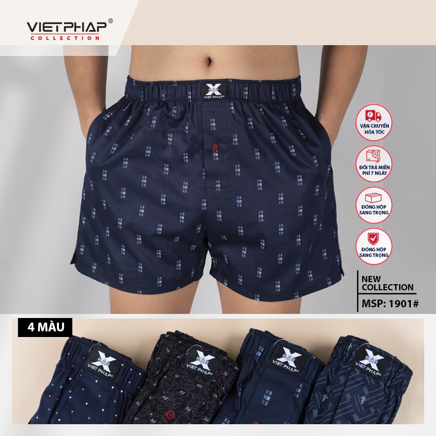 Quần Đùi Ngủ Cao Cấp VIỆT PHÁP/  Chất Liệu Cotton thoáng mát , thấm hút mồ hôi tốt 1901