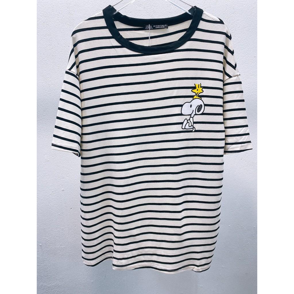 NEW ARRIVAL ÁO THUN SỌC HÌNH SNOOPY CUTE PHÔ MAI QUE