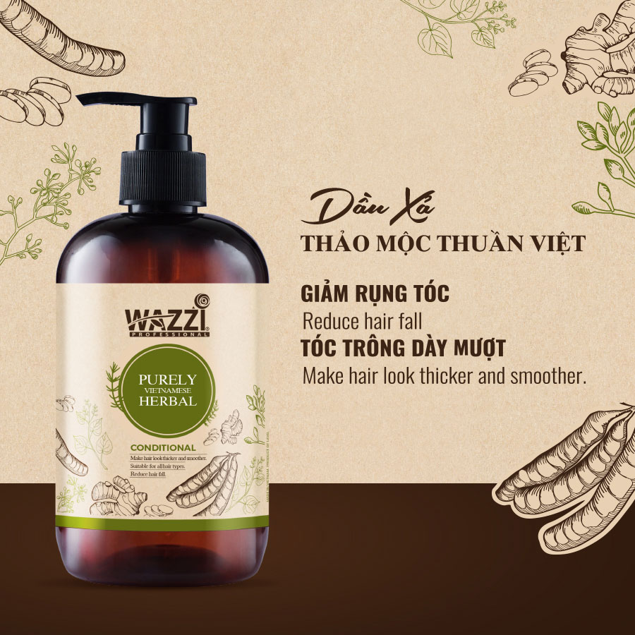 Dầu Xả Thảo Mộc Thuần Việt Wazzi 500ml