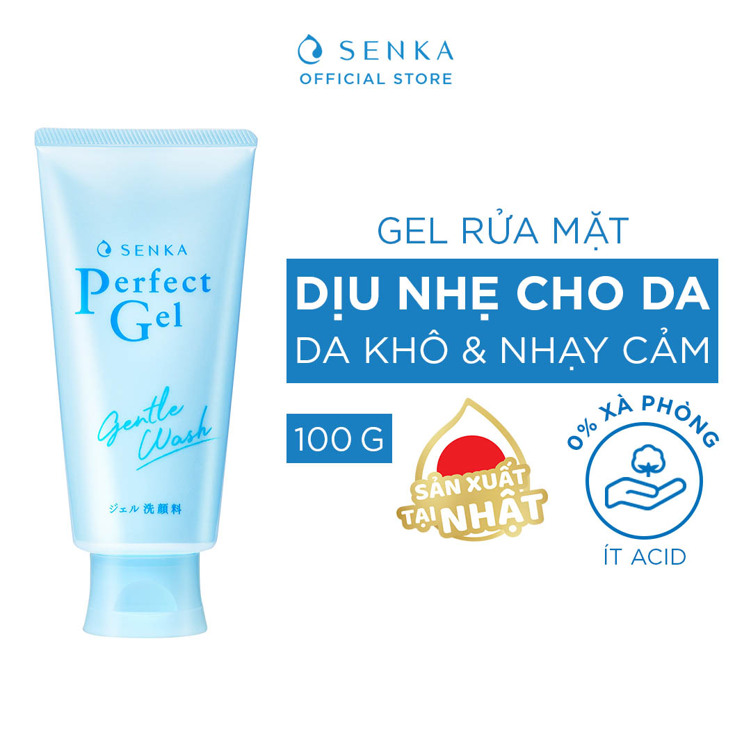 [MUA 1 TẶNG 1] Gel rửa mặt dịu nhẹ Senka Perfect Gel Gentle Wash 100g x 2