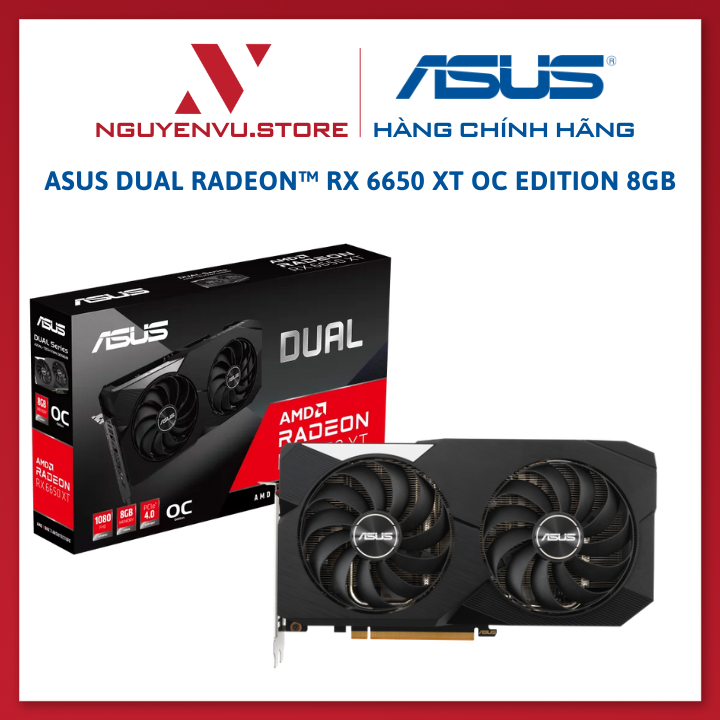 Card màn hình ASUS Dual Radeon RX 6650 XT OC Edition 8GB GDDR6 (RX 6650XT/RX6650XT) - Hàng chính hãng