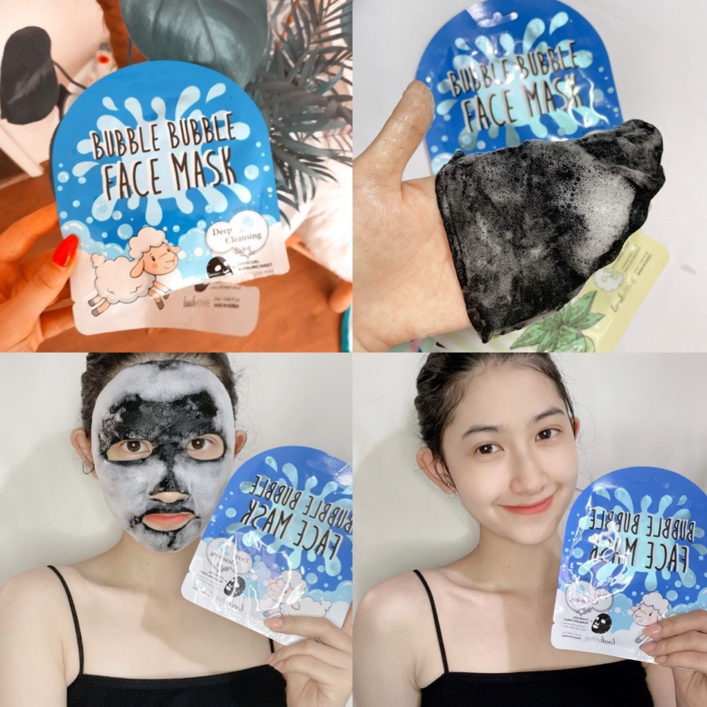 HỘP 10 MIẾNG MẶT NẠ SỦI BỌT THẢI ĐỘC THAN HOẠT TÍNH LOOKATME BUBBLE BUBBLE FACE MASK 25ML