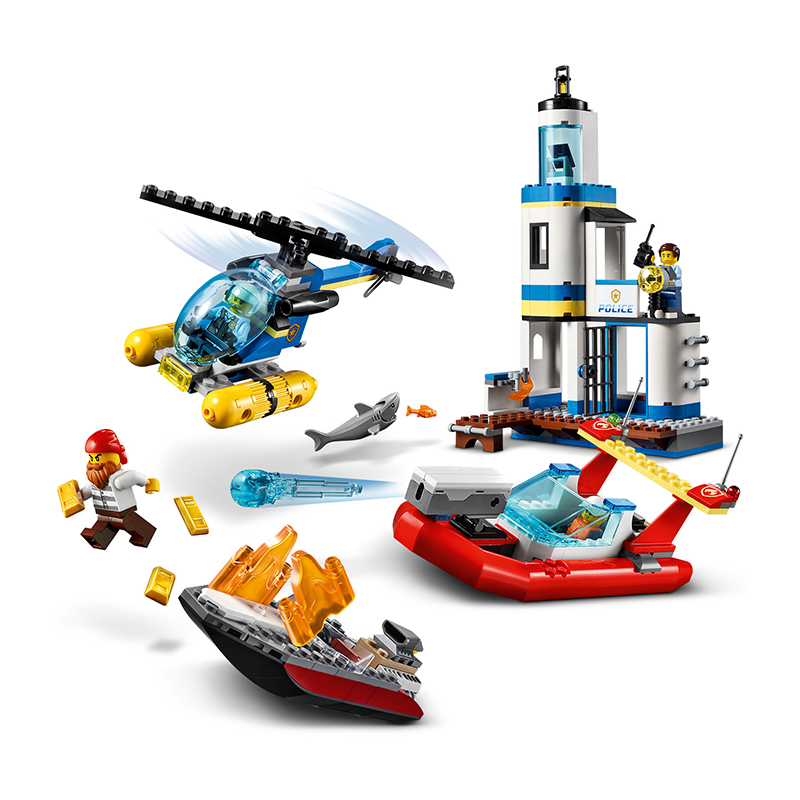 Đồ Chơi Lắp Ráp LEGO Trạm Cảnh Sát Tuần Tra  &amp; Cứu Hỏa Biển 60308 Cho Bé Trên 5 Tuổi