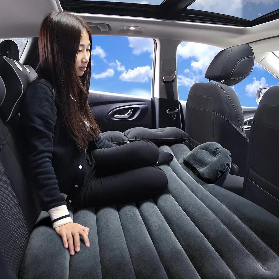 Giường đệm hơi ô tô 5 chỗ cao cấp kèm bơm điện, 2 gối, phụ kiện đi kèm chân rời