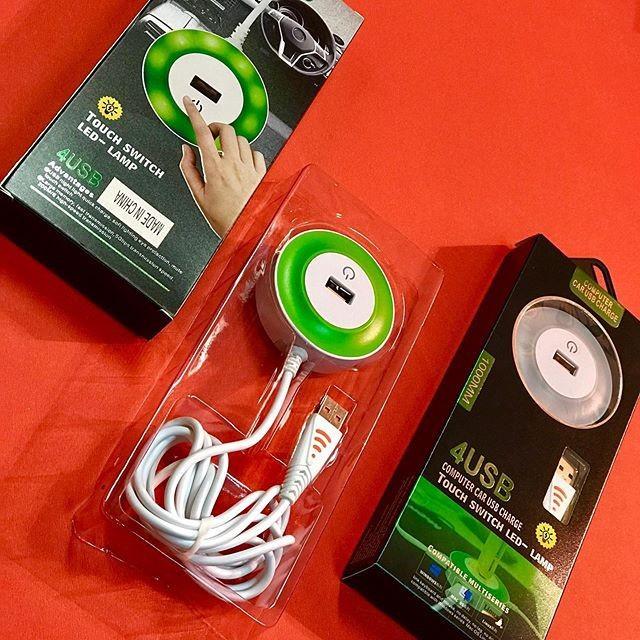 Cáp Sạc 4 Cổng Usb Cảm Ứng Có Led