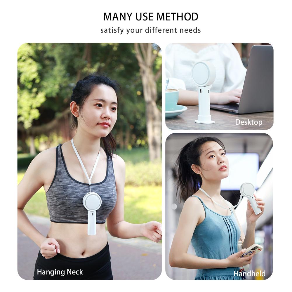 Quạt mini cầm tay di động, 3 chế độ, sạc USB để bàn tiện lợi