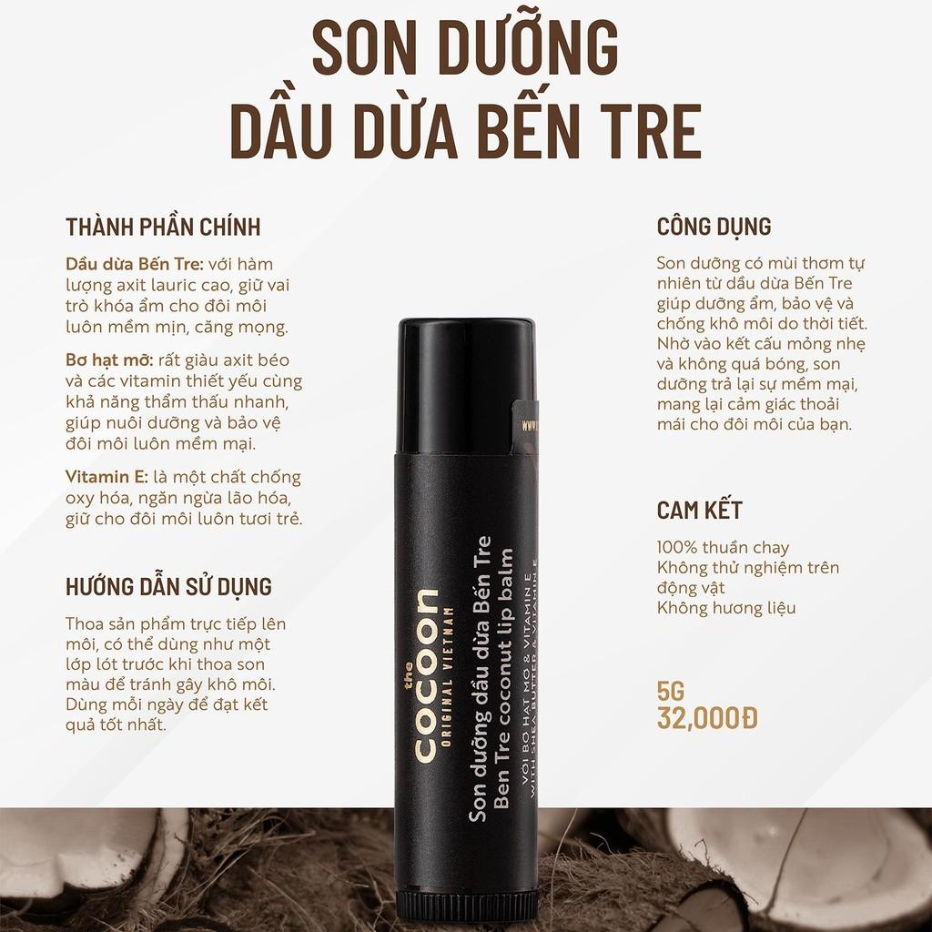 Son dưỡng dầu dừa Bến Tre COCOON Ben Tre Coconut Lip Balm 5g COCN07