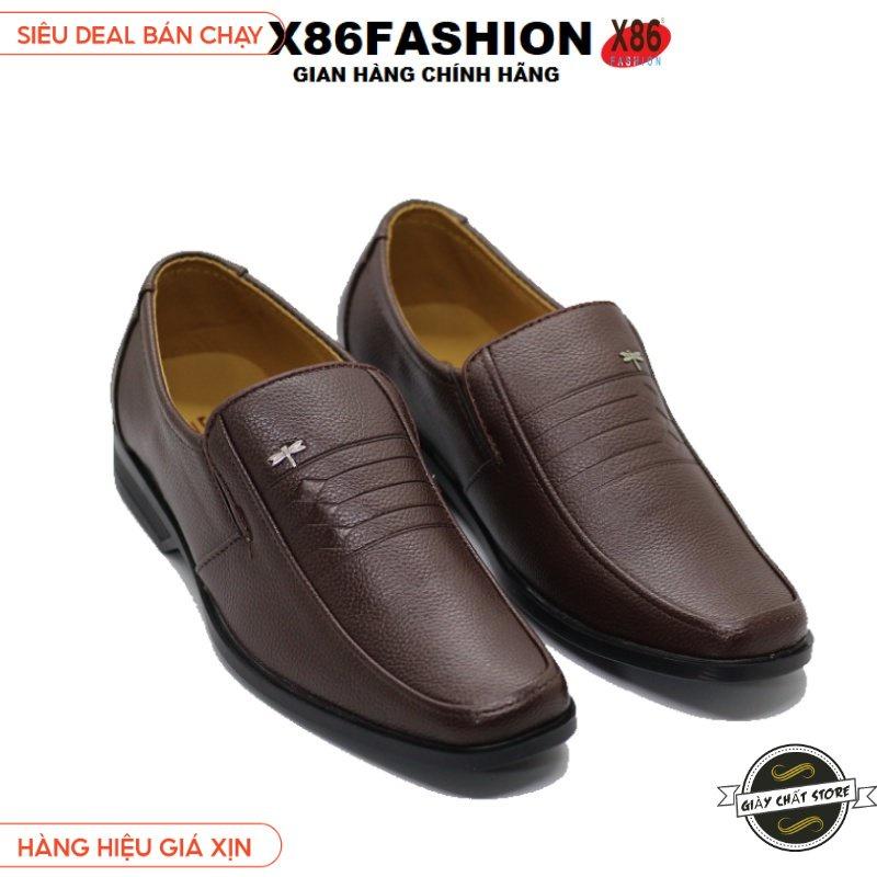 Giày tây nam cho người trung niên 2 màu nâu và đen đế khâu chăc chắn X86fashion-OG04