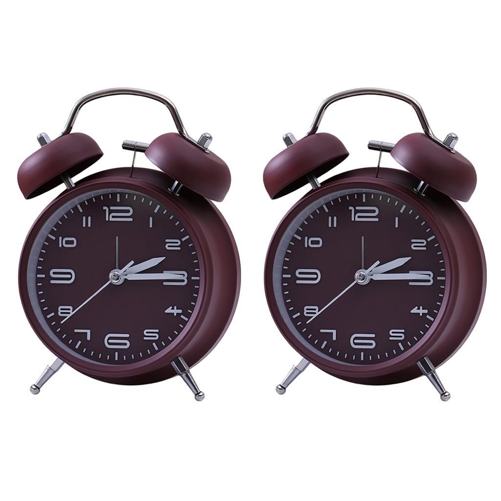 2 Pieces Mechanical Alarm Clock, Retro Style Wind Up Mechnical Alarm Clock,