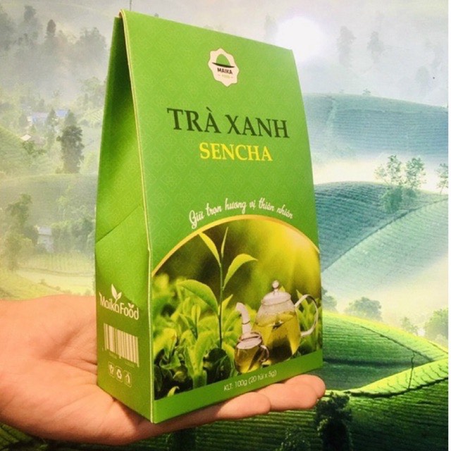 Trà Xanh Sencha MaikaFood Hộp 100gr 20 Gói