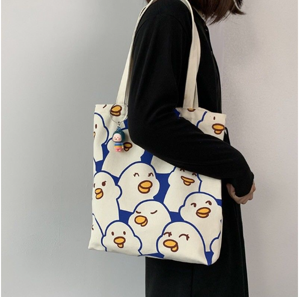 Túi tote nữ xinh con vật thú cưng cute canvas đeo vai đẹp cỡ lớn vừa sách vở giá rẻ thời trang học sinh dễ thương