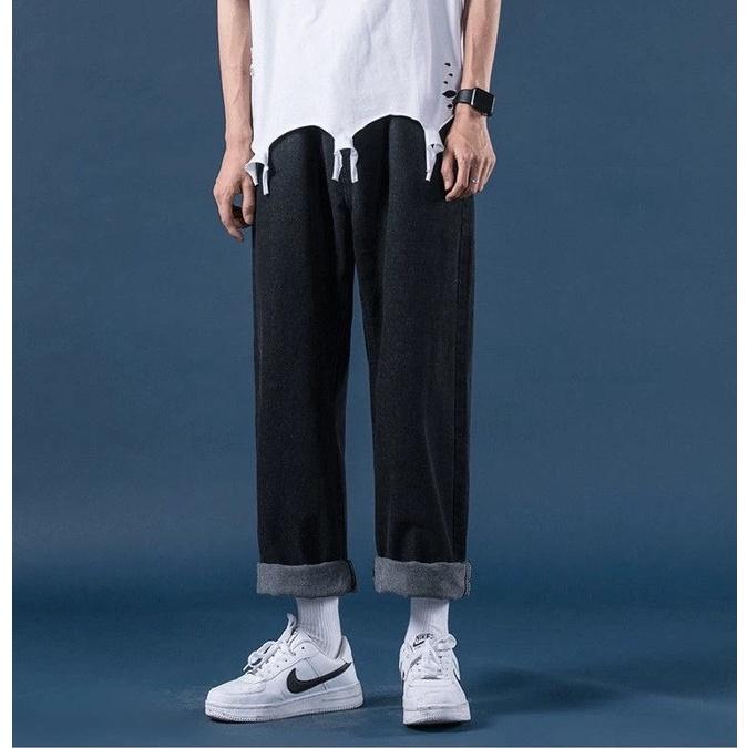 Quần jean baggy, jeans bò nam ống suông ống rộng SR01 Style Hàn Quốc 2021