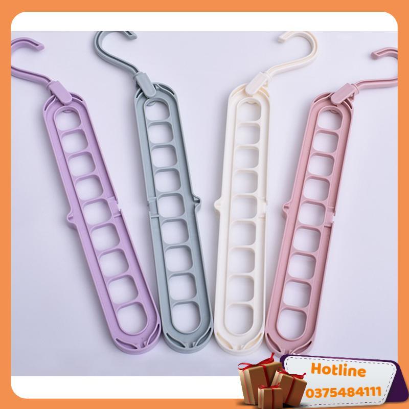 Combo 3 Móc Treo Quần Áo Đa Năng 9 Lỗ Giao Màu Ngẫu Nhiên - Hàng Loại 1
