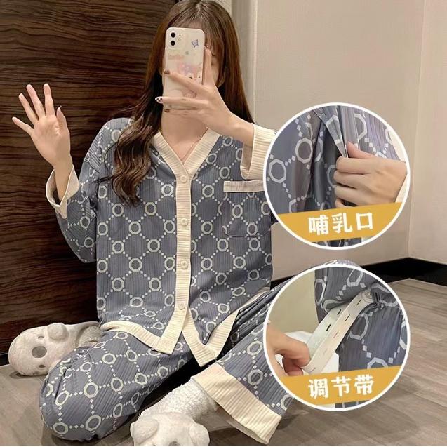 Bộ pyjama bầu mặc nhà thanh lịch BD205