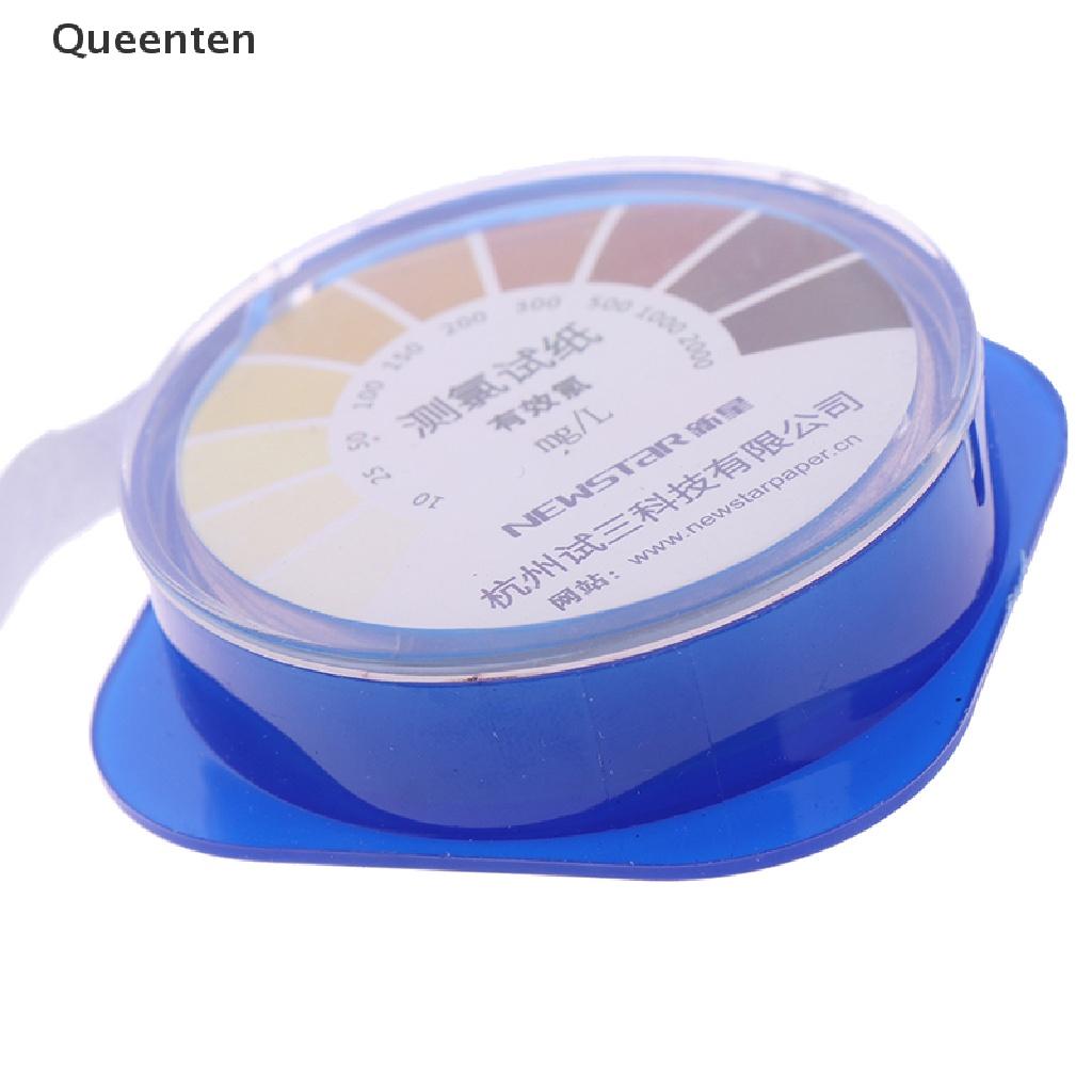 Queenten 1Roll Chlorine Test Paper Strips Range 10-2000mg/lppm Color Chart Cleaning Water QT