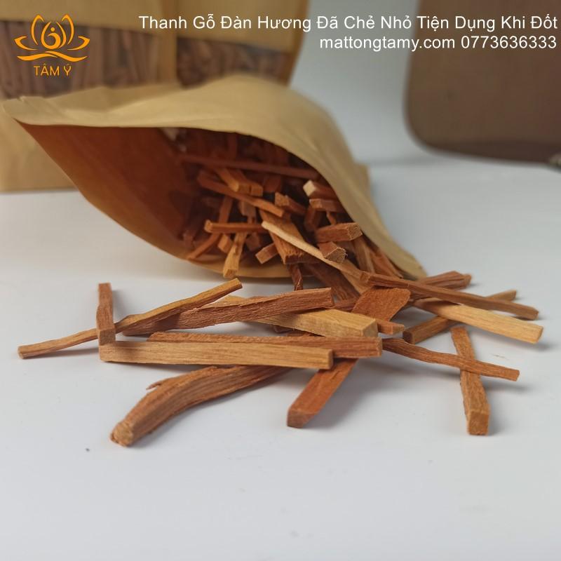 Thanh Gỗ Đàn Hương Trắng Đã Chẻ Nhỏ Tiện Dụng Khi Đốt