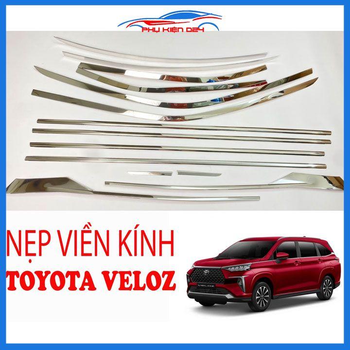 Bộ nẹp viền chân kính cong kính Veloz 2022-2023 Inox sáng bóng chuẩn form xe