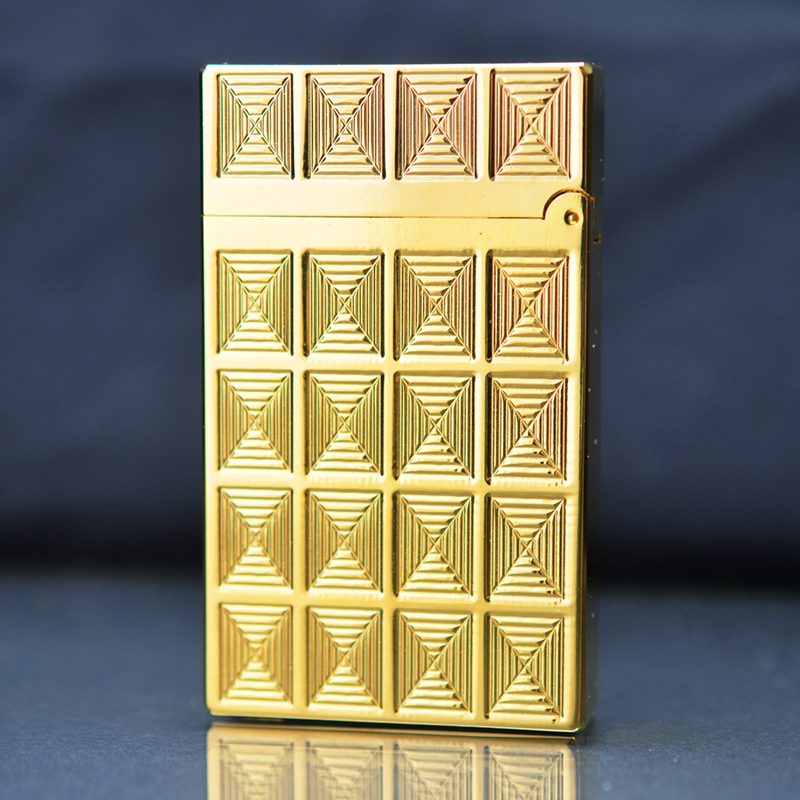 Vỏ Hột Quẹt Bật Lửa Gas Đá S.T Upon D59V Thiết Kế Họa Tiết Ô Vuông 3D Độc Đáo - Dùng Gas Đá Cao Cấp