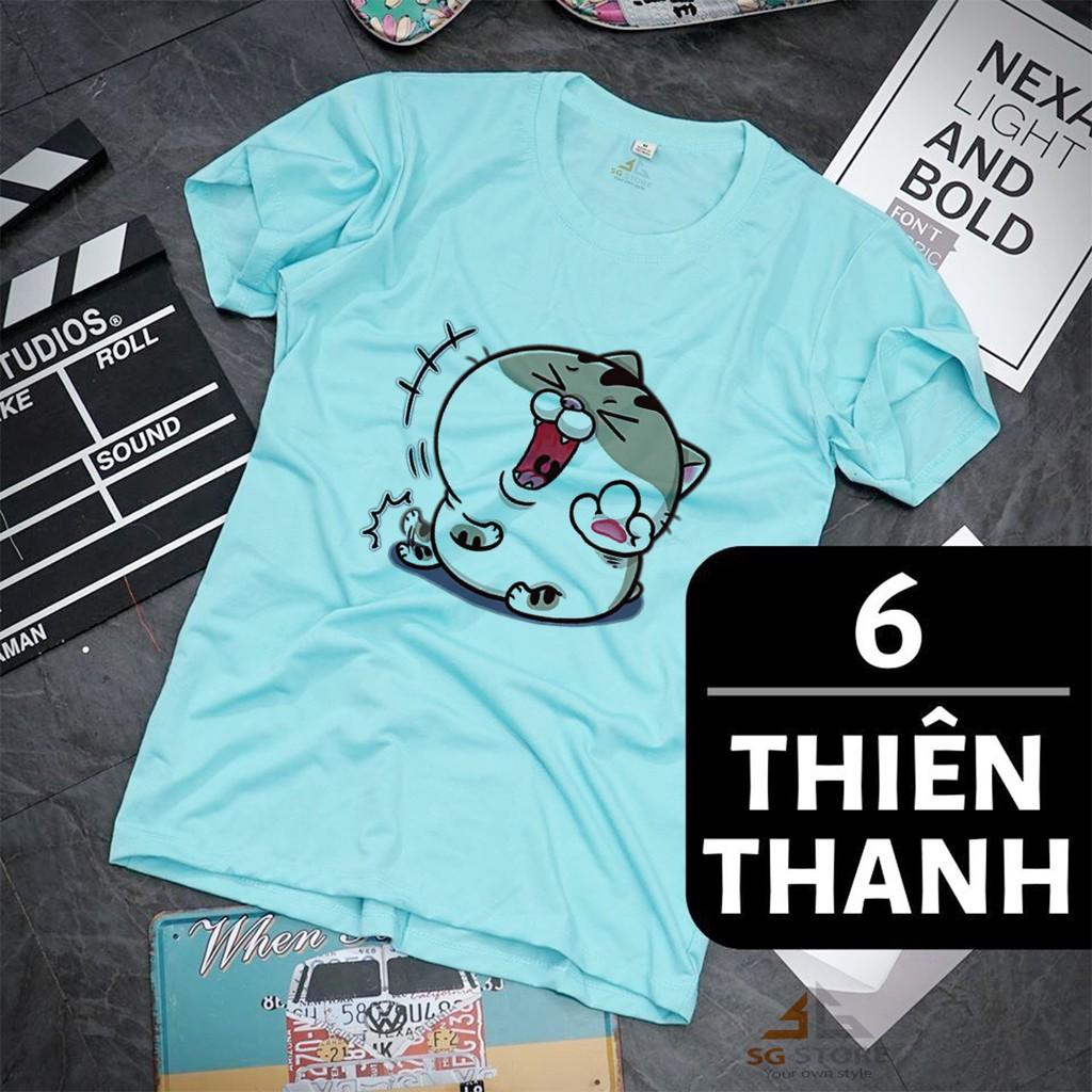 ÁO THUN NỮ TAY NGẮN IN ICON - MÀU THIÊN THANH