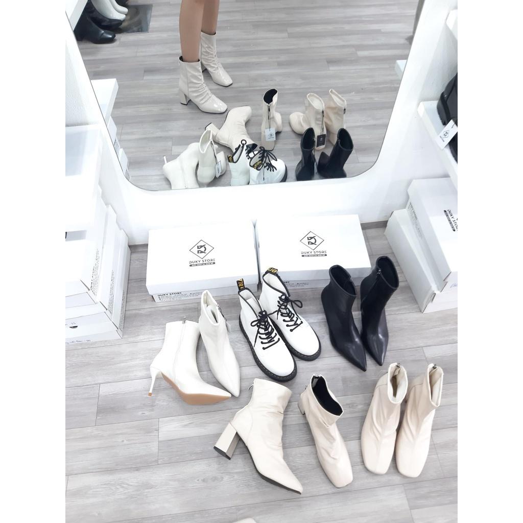 Giày Boot nữ khóa gót 6 phân phong cách xinh xắn thời trang - Duky Store