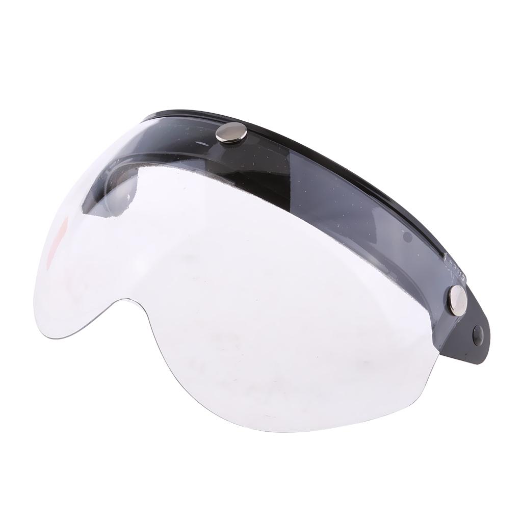 Motorcycle Helmets 3/4 Face 3 Snap Flip Up Visor with Lens Clear+Grey