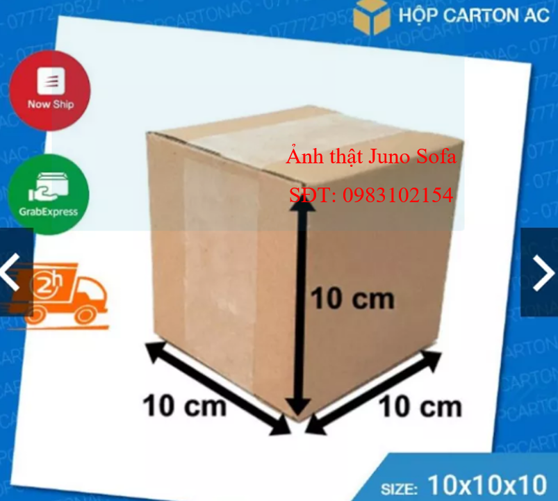 Combo 20 hộp carton Juno Sofa KT 10x10x10 - Hộp carton, thùng giấy cod gói hàng