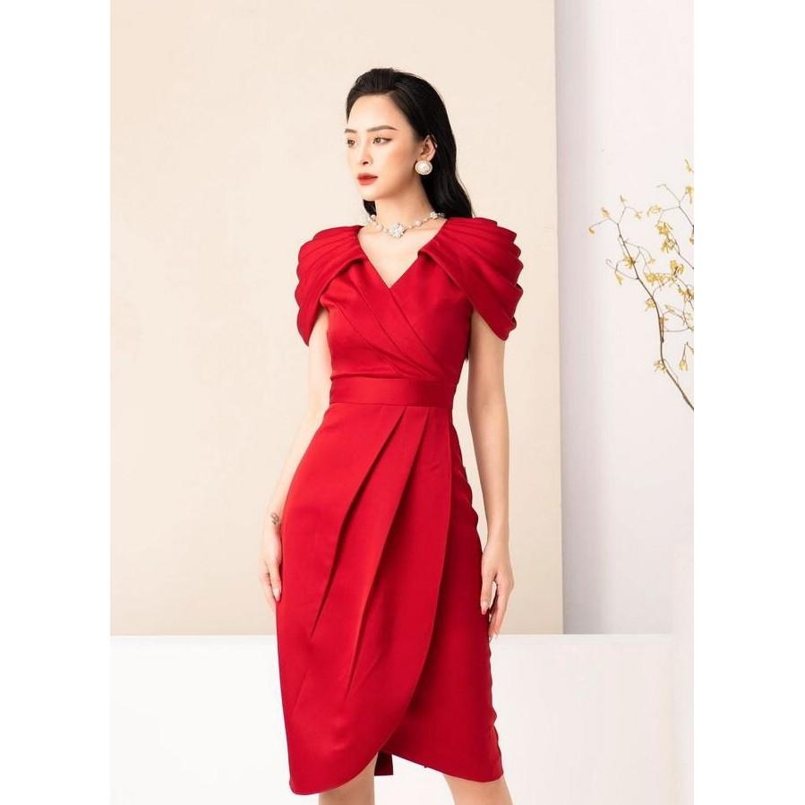 Đầm body dự tiệc tay xếp li