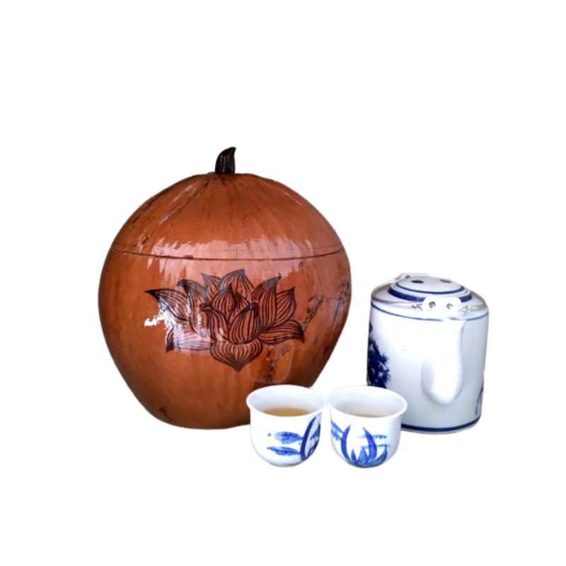 Bộ Bình Trà Trái Dừa Hình "Hoa Sen"; "Đức Mẹ" - Bình Trà 500 - 1000ml