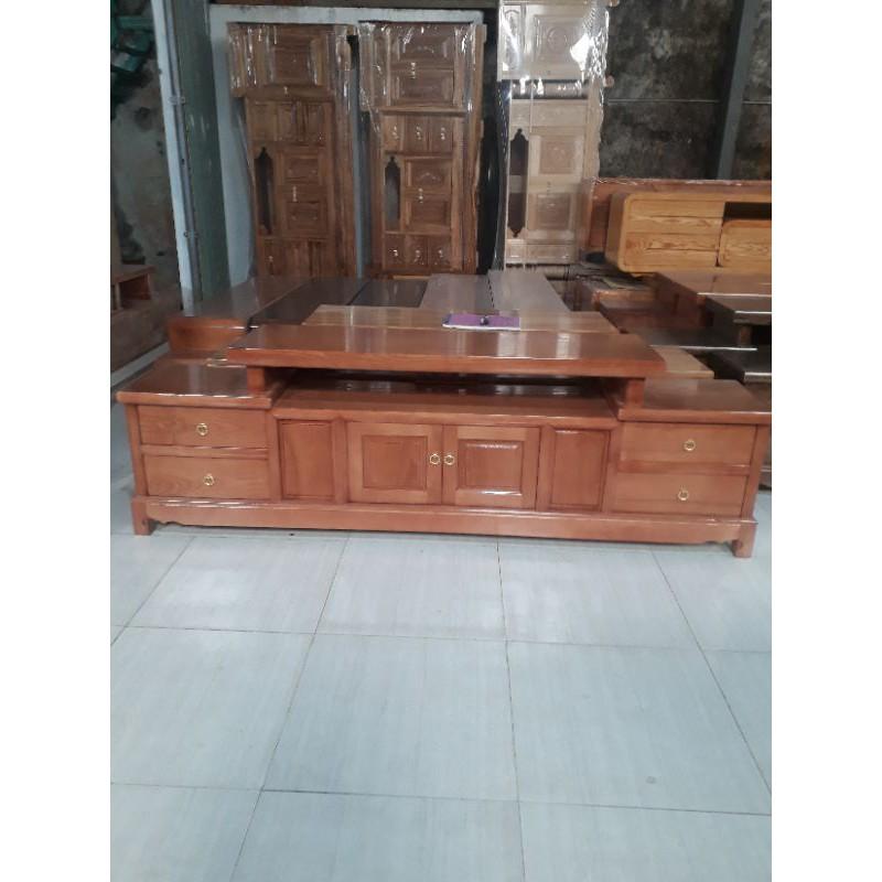 Kệ tivi dài 2m bằng gỗ xoan đào