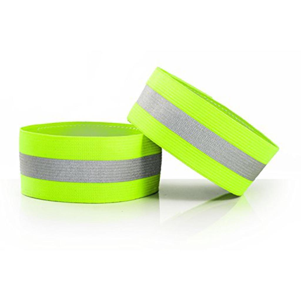 2x Elastic Reflective Wrist Arm Band Running Gear For Adults Jogging Cycling