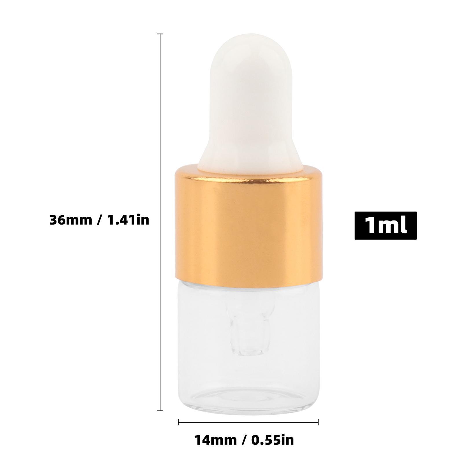 15 Pieces Glass Dropping Bottles Empty with Lid Small for Essential Oils 1ml