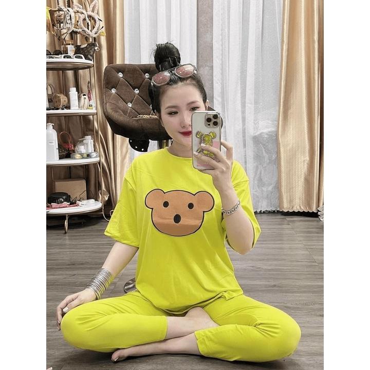 SÉT BỘ NỮ QUẦN DÀI ÁO TAY LỠ IN GẤU CỰC CUTE CHO CÁC CHỊ EM MẶC THU ĐÔNG Ở NHÀ ĐI CHƠI KẾT HỢP TT