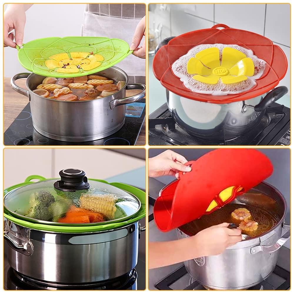 Vỏ nắp chặn của Overflow, 2 miếng vỏ silicon pound 26 cm bảo vệ quá mức bảo vệ công cụ nhà bếp công cụ đa chức năng