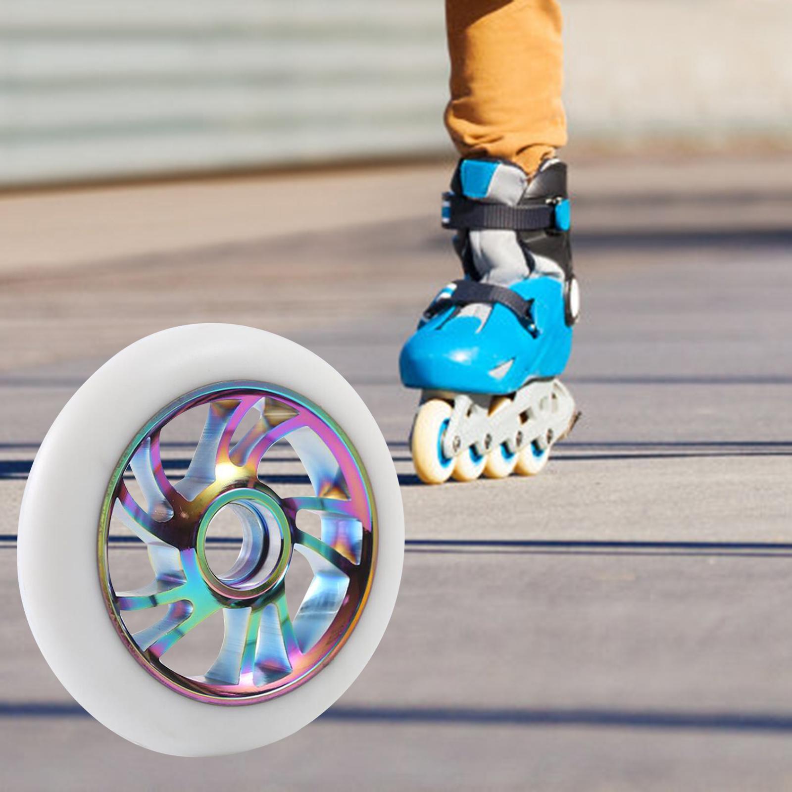 Bike Wheels Colorful Skating Wheels Spare Roller Tires Wear Resistant Anti Skid Roller Skate Outdoor Wheels for Indoor Outdoor Skateboard