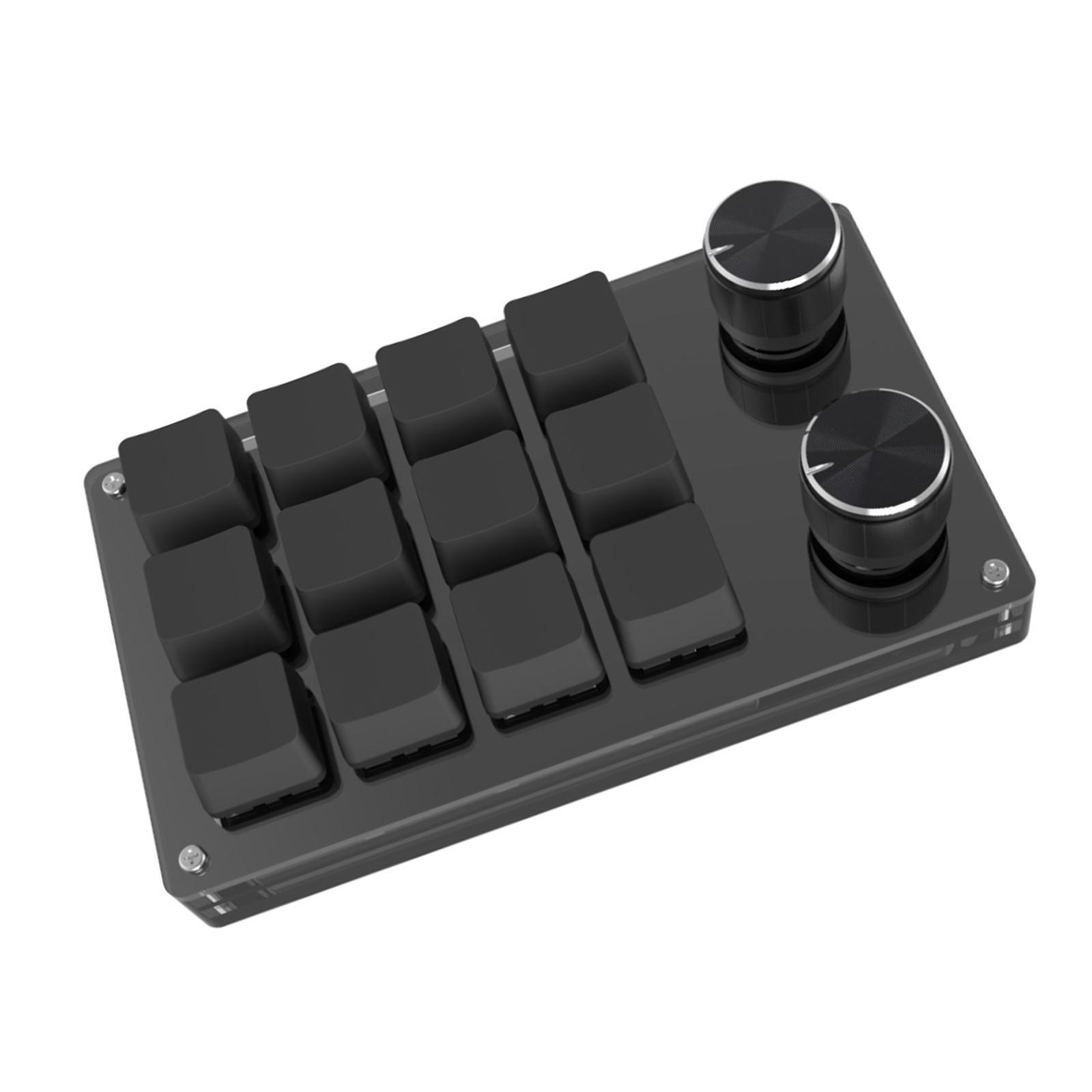 Black One Handed Mini 12 Keys Game Keyboard Tools Programmable Premium