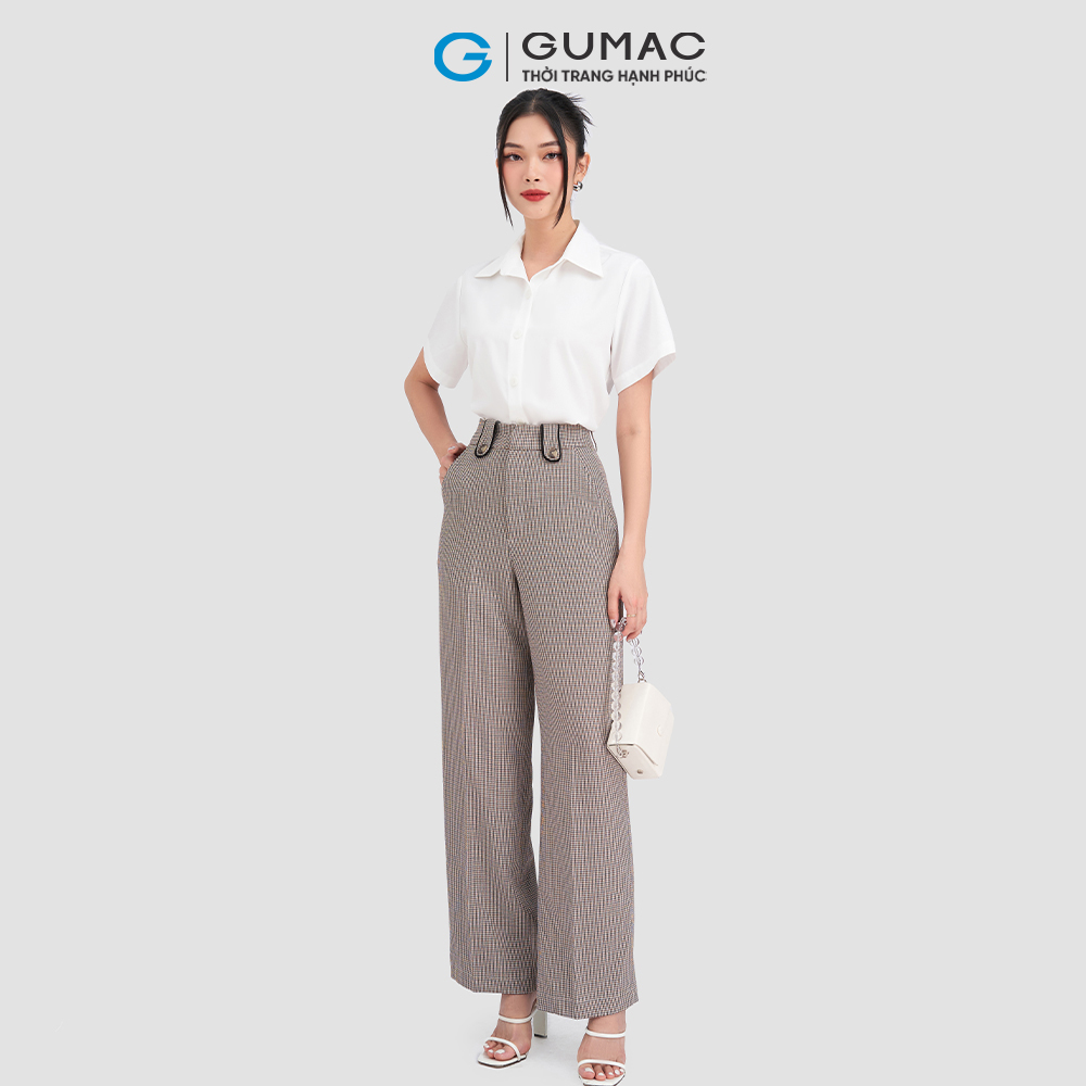 Quần suông phối viền GUMAC QD03048