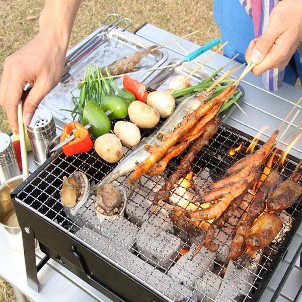 Bếp nướng than hoa vuông không khói, bếp nướng than ngoài trời, bếp nướng BBQ