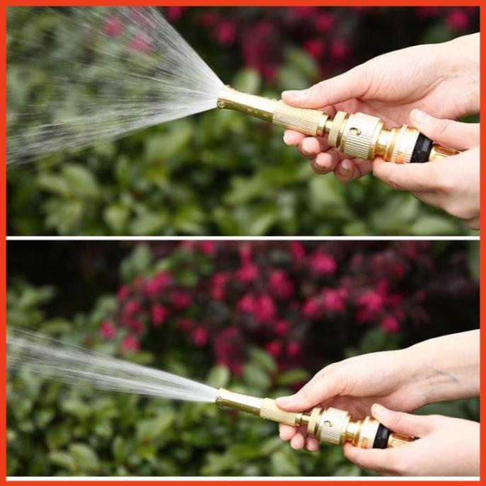Bộ dây vòi xịt nước rửa xe, tưới cây . tăng áp 3 lần,loại 3m,5m 206587 đầu đồng,cút đồng+ tặng mở chai