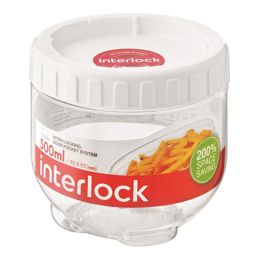 Bộ 6 Hộp Bảo Quản Interlock Lock&amp;Lock INL303S010 - Trắng