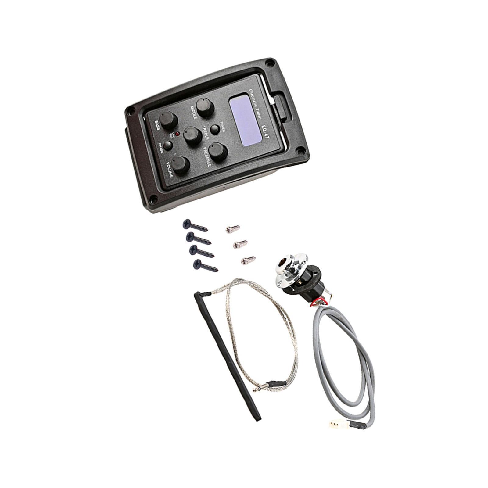Electric Guitar 4 Bands EQ Equalizer System Tuner Pickup for Bass Accessory