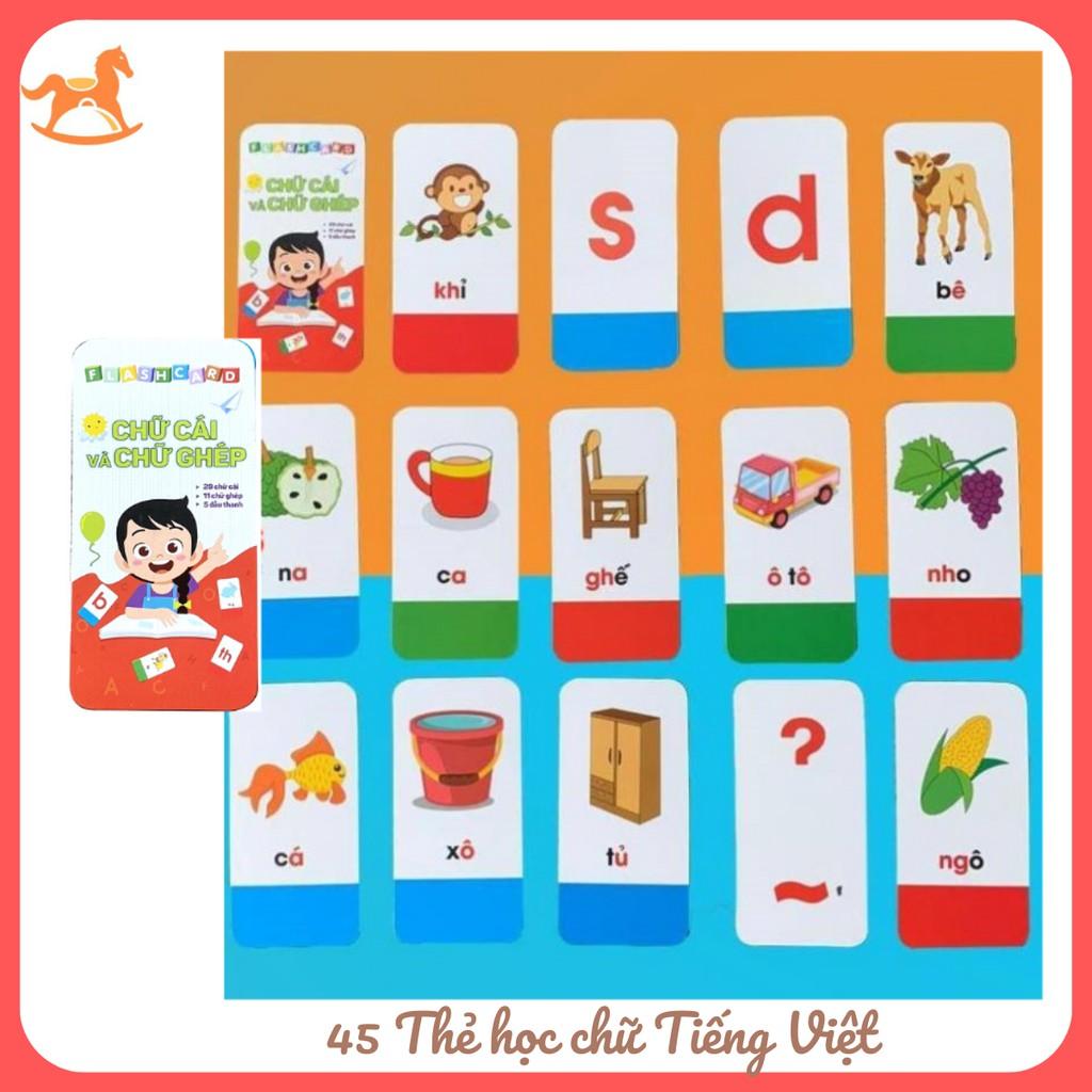 Thẻ chữ cái tiếng việt - Bộ 42 flashcard chữ cái và chữ ghép tiếng việt cho bé