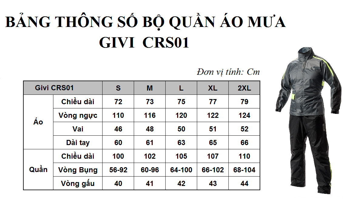 Bộ quần áo mưa Givi CRS01